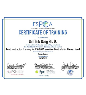 FSPCA-approved PCQI training outline